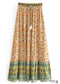 Boho Skirts in Esme Flower in Yellow Green For Women